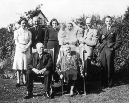 Weaver christening in 1939. Annie Elizabeth Edwards is seated